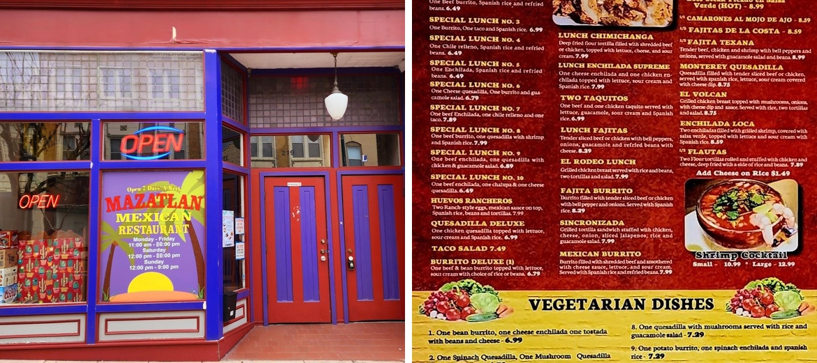Mazatlan Mexican Restaurant Menu